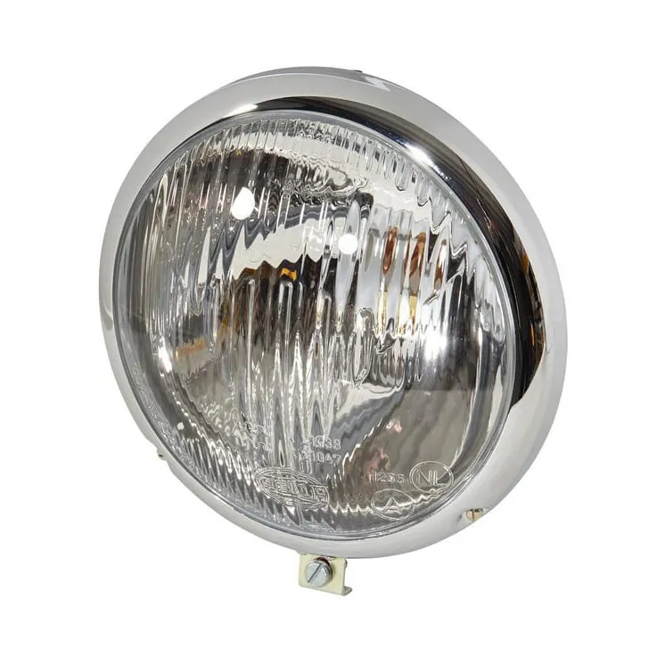 Headlight Halogen, round, 12V, white, housing: silver,  148mm,   1S3001442001 Hella