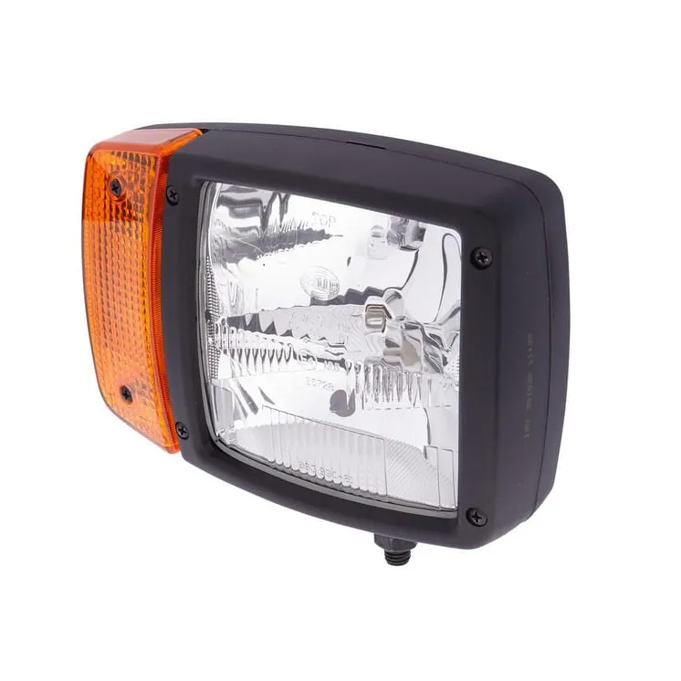 Headlight Halogen, RH rectangular, 12V, transparent/amber, bolt on,   1SA996120061 Hella 1EA993975101
