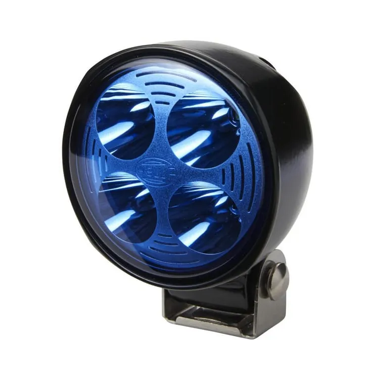Work light LED, 800lm, round, 12/24V, blue, bolt on, 110.4mm, 4 LED's,   1G0996276701 Hella