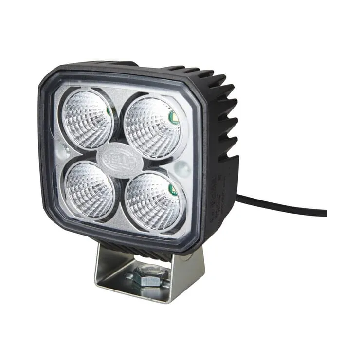 Work light LED, 1200lm, square, 12/24V, 122x53x95mm, white, clamp Deutsch plug, 4 LED's,   1GA996284091 Hella