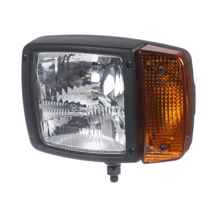 Priekšējais lukturis halogēns, LH taisnstūrveida, 24V, caurspīdīgs/dzintars, pieskrūvēts, 1SA996120031 Hella 1EA993975051
