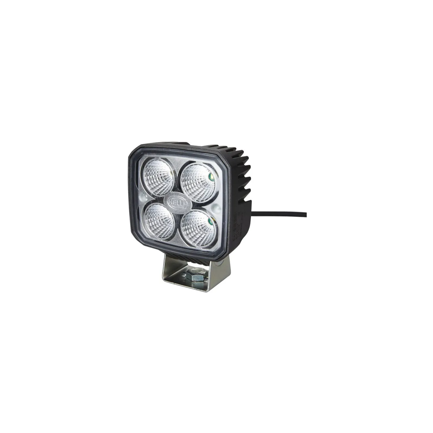 Work light LED, 1000lm, square, 12/24V, white, clamp, Spot beam, 4 LED's,   1GA996284012 Hella