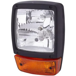 Headlight Halogen, square, 12V, transparent/amber, bolt on, 212x150xAMP 6-pin,   1SA996120471 Hella 1EA996081171