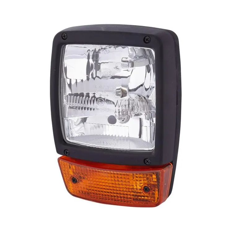Headlight Halogen, square, 12V, transparent/amber, bolt on, 212x150xAMP 6-pin,   1SA996120471 Hella 1EA996081171