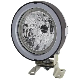 Work light Halogen, 55/70W, round, 12/24V, transparent, housing: grey, 110x103x170mm AMP plug,   1GM996134061 Hella