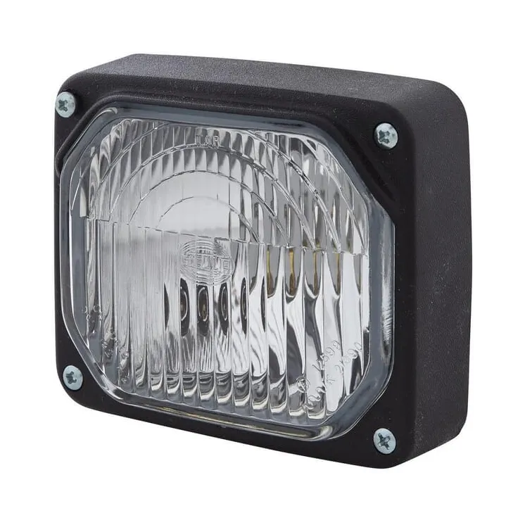 Priekšējais lukturis Halogēns, taisnstūrveida, 12/24V, caurspīdīgs, 1TA122718001 Hella