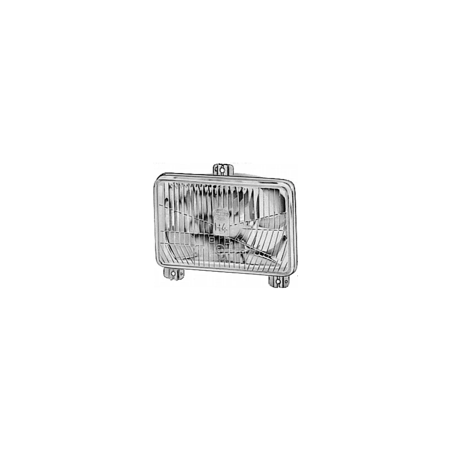 Priekšējais lukturis halogēns, taisnstūrveida, 12/24V, caurspīdīgs, 1AB006277127 Hella V31547310N