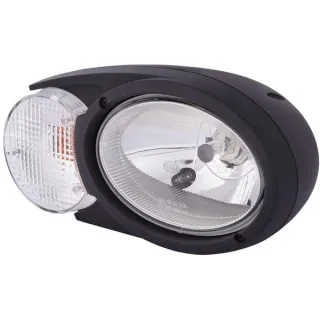 Headlight Halogen, RH oval, 12/24V, white/grey/transparent, bolt on, 304.5x153.3mm Deutsch plug,   1EB996167041 Hella