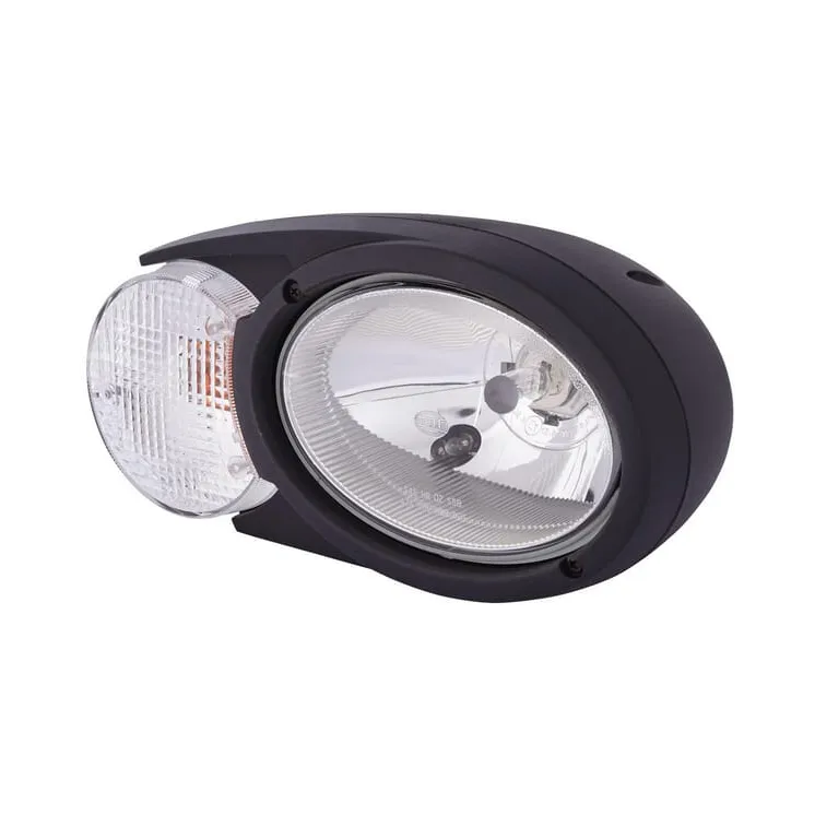 Headlight Halogen, RH oval, 12/24V, white/grey/transparent, bolt on, 304.5x153.3mm Deutsch plug,   1EB996167041 Hella