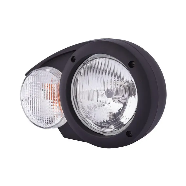 Headlight Halogen, RH round, 12V, white/grey, bolt on,  144.5mm,   1E3996160001 Hella