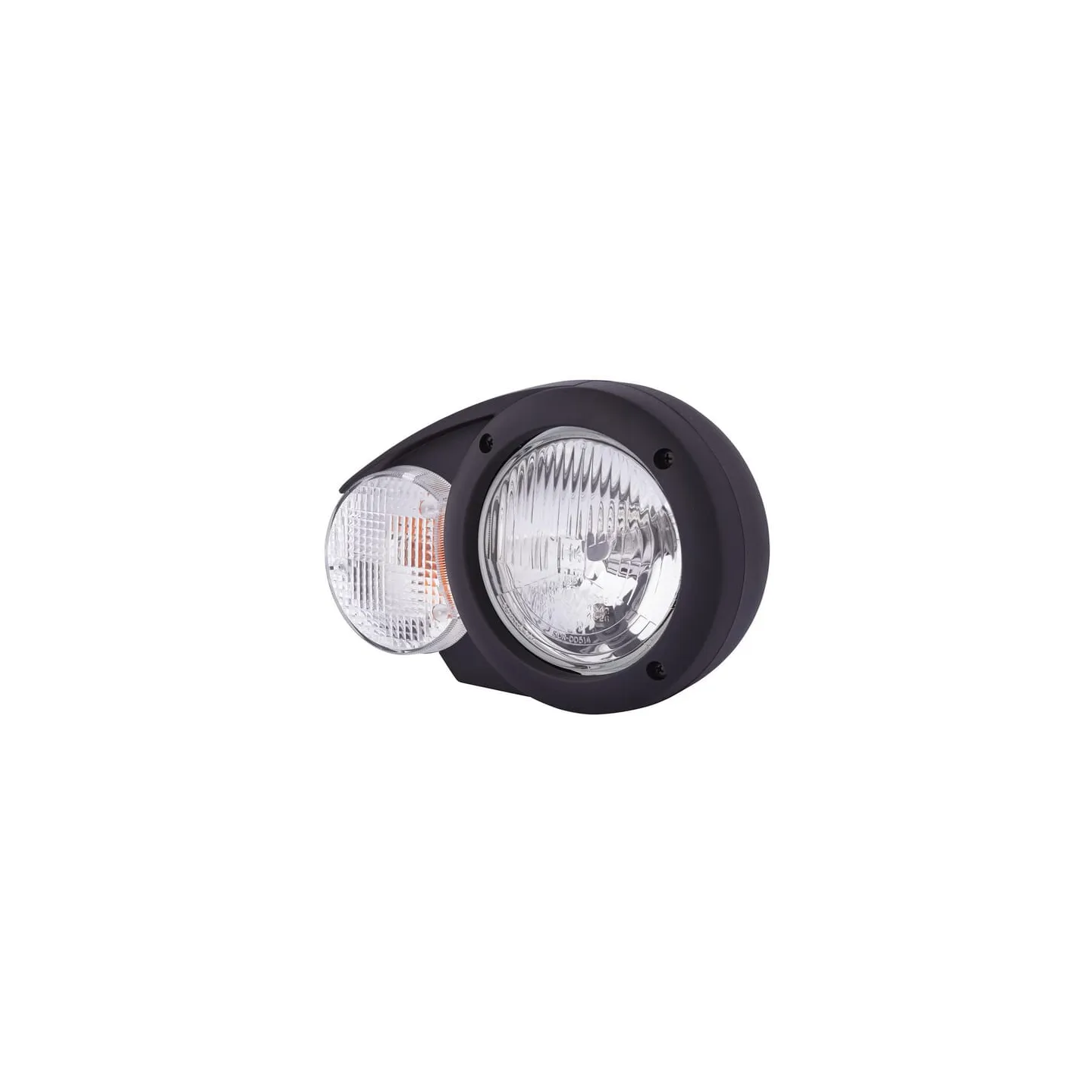 Headlight Halogen, RH round, 12V, white/grey, bolt on,  144.5mm,   1E3996160001 Hella