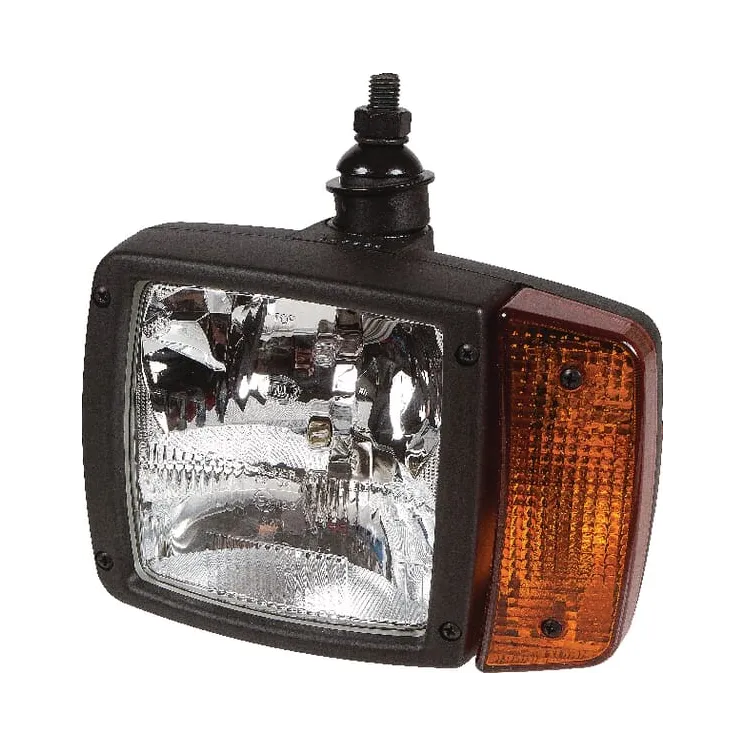 Headlight Halogen, LH rectangular, 24V, white/amber, clamp, 212x101x206mm,   1EA993975337 Hella