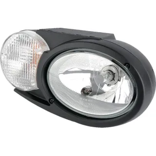 Headlight Halogen, RH oval, 12/24V, white/grey/transparent, bolt on, 304.5x153.3mm Deutsch plug,   1EB996167187 Hella