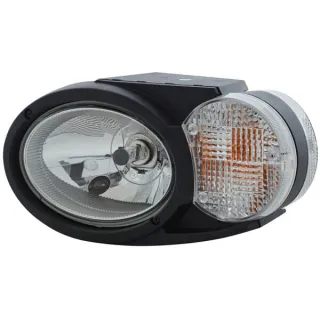 Headlight Halogen, LH oval, 12/24V, white/grey/transparent, bolt on, 304.5x153.3mm Deutsch plug,   1EB996167177 Hella