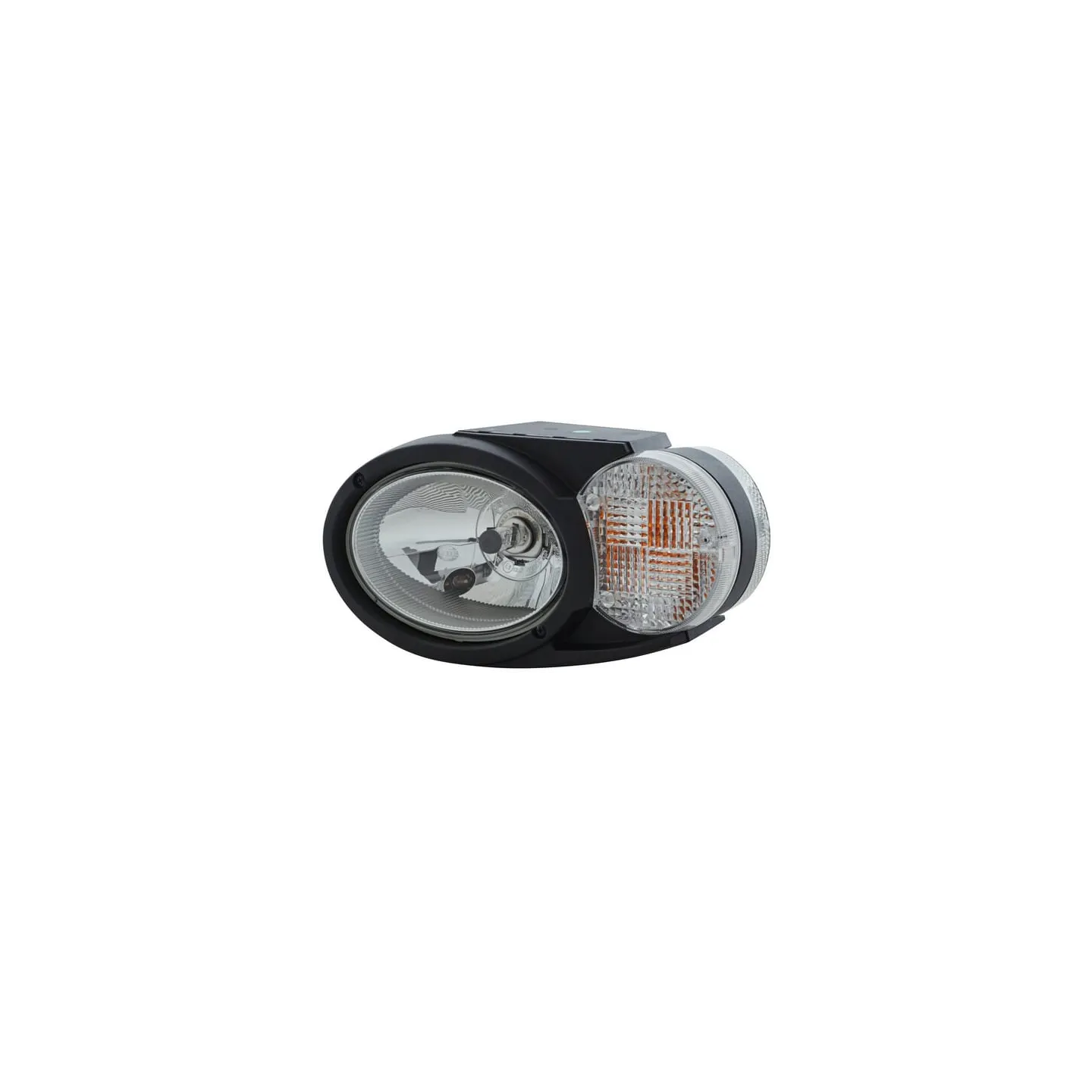 Headlight Halogen, LH oval, 12/24V, white/grey/transparent, bolt on, 304.5x153.3mm Deutsch plug,   1EB996167177 Hella