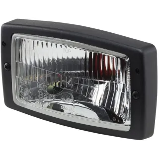 Headlight Halogen, rectangular, 12/24V, transparent, bolt on, 182x88x102mm,   1AD996018641 Hella