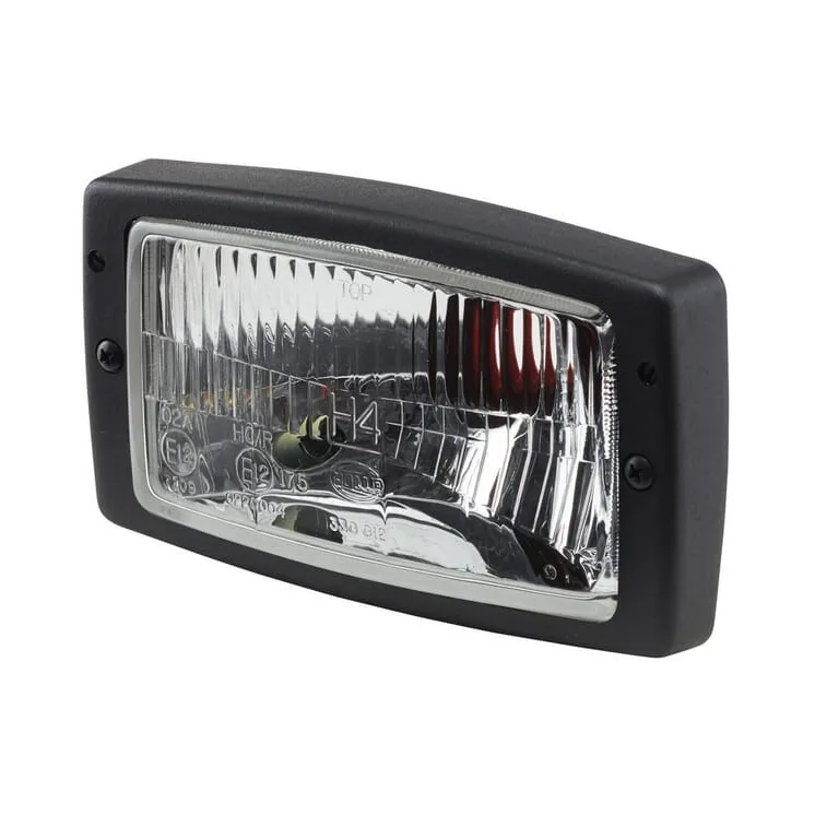 Headlight Halogen, rectangular, 12/24V, transparent, bolt on, 182x88x102mm,   1AD996018641 Hella