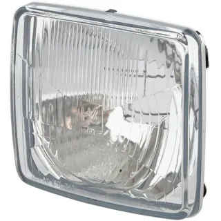Headlight Halogen, square, 12/24V, transparent,   1AA127473015 Hella