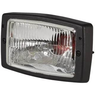 Headlight Halogen, rectangular, 12/24V, transparent, bolt on, 182x88x102mm,   1AD996018651 Hella