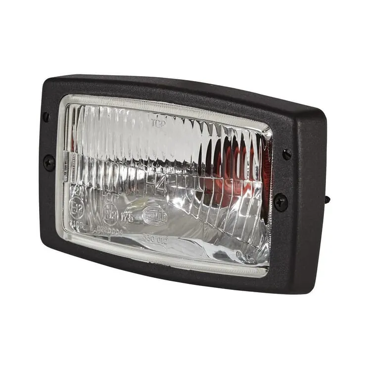 Headlight Halogen, rectangular, 12/24V, transparent, bolt on, 182x88x102mm,   1AD996018651 Hella