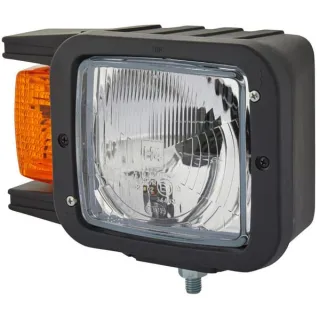 Headlight Halogen, RH rectangular, 12/24V, transparent/yellow, bolt on, 247x119x163mm,   1EA007108021 Hella