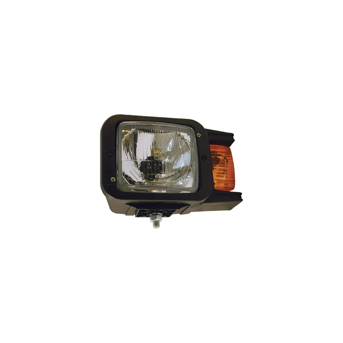 Headlight Halogen, LH rectangular, 12/24V, transparent/yellow, bolt on, 247x119x163mm,   1EA007108011 Hella