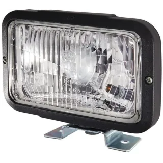 Headlight Halogen, rectangular, 12/24V, transparent, bolt on, 194x122x168mm,   1AB004231001 Hella