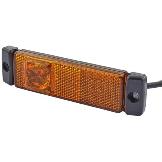 Marker light 0.50W, rectangular, 12V, amber, bolt on, 130x32x1 LED,   2PS008645011 Hella
