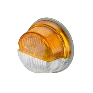 Direction and position light 18/3W, round, 12V, amber/transparent,  78mm,   2BE001259061 Hella