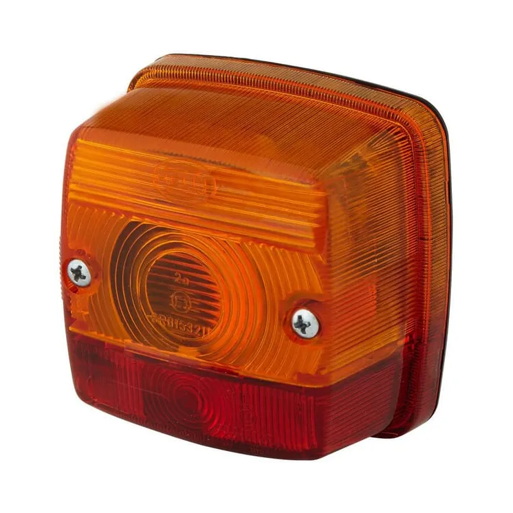 Rear light square, 12/24V, red/orange, bolt on, 84x51x84mm,   2SW003014131 Hella