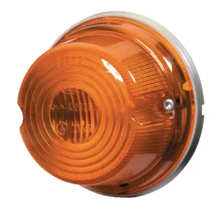 Indicator light 21W, round, 24V, transparent/orange, bolt on,  66mm AMP plug,   2BA009001167 Hella