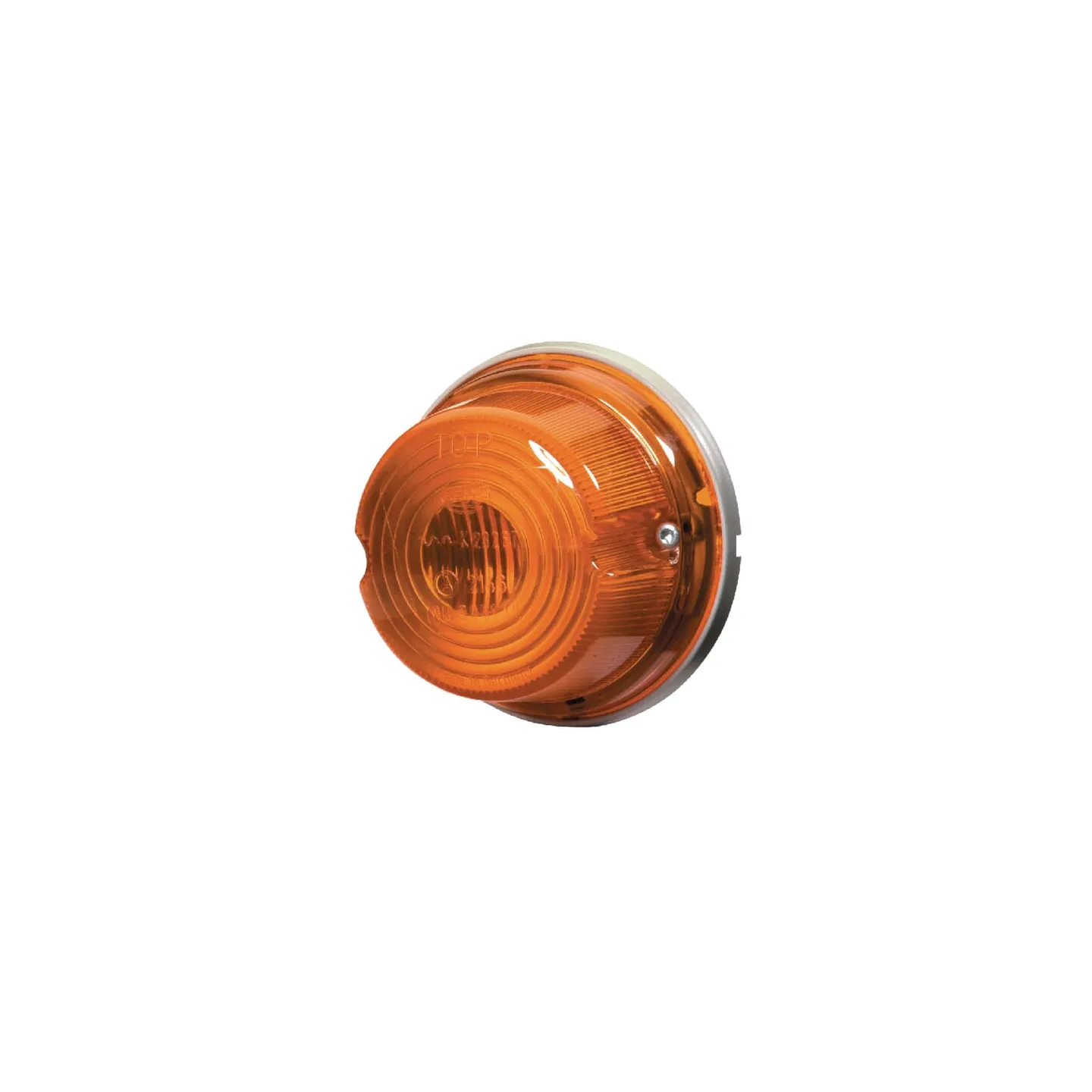 Indicator light 21W, round, 24V, transparent/orange, bolt on,  66mm AMP plug,   2BA009001167 Hella