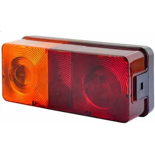 Rear light LH rectangular, 12/24V, red/orange, bolt on, 170x62x75mm,   2SD002582011 Hella