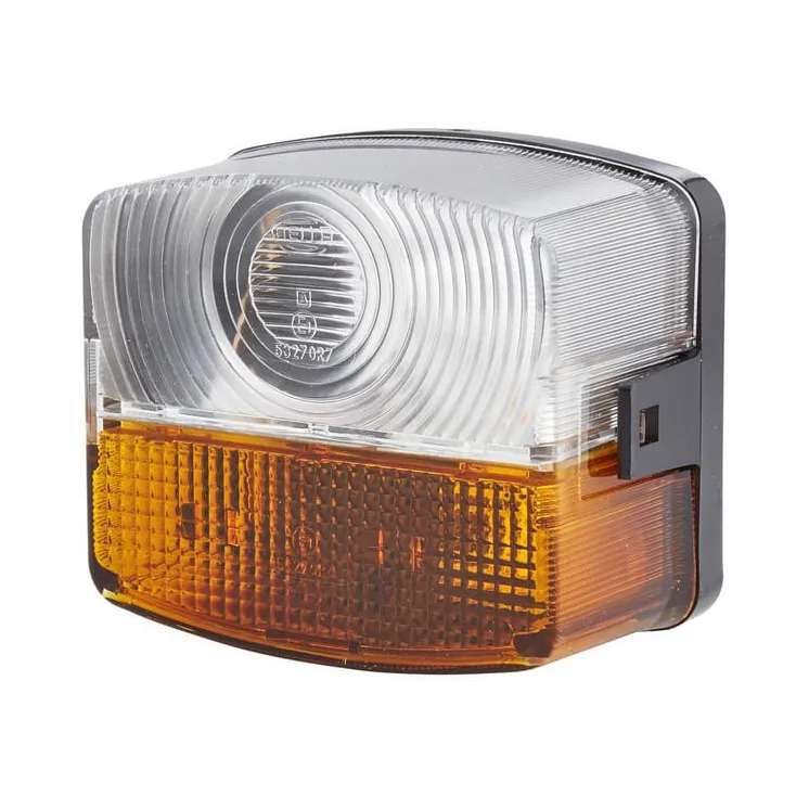 Direction and position light LH 21W, square, 12V, amber/transparent, bolt on, 85x54x95mm,   2BE003182091 Hella