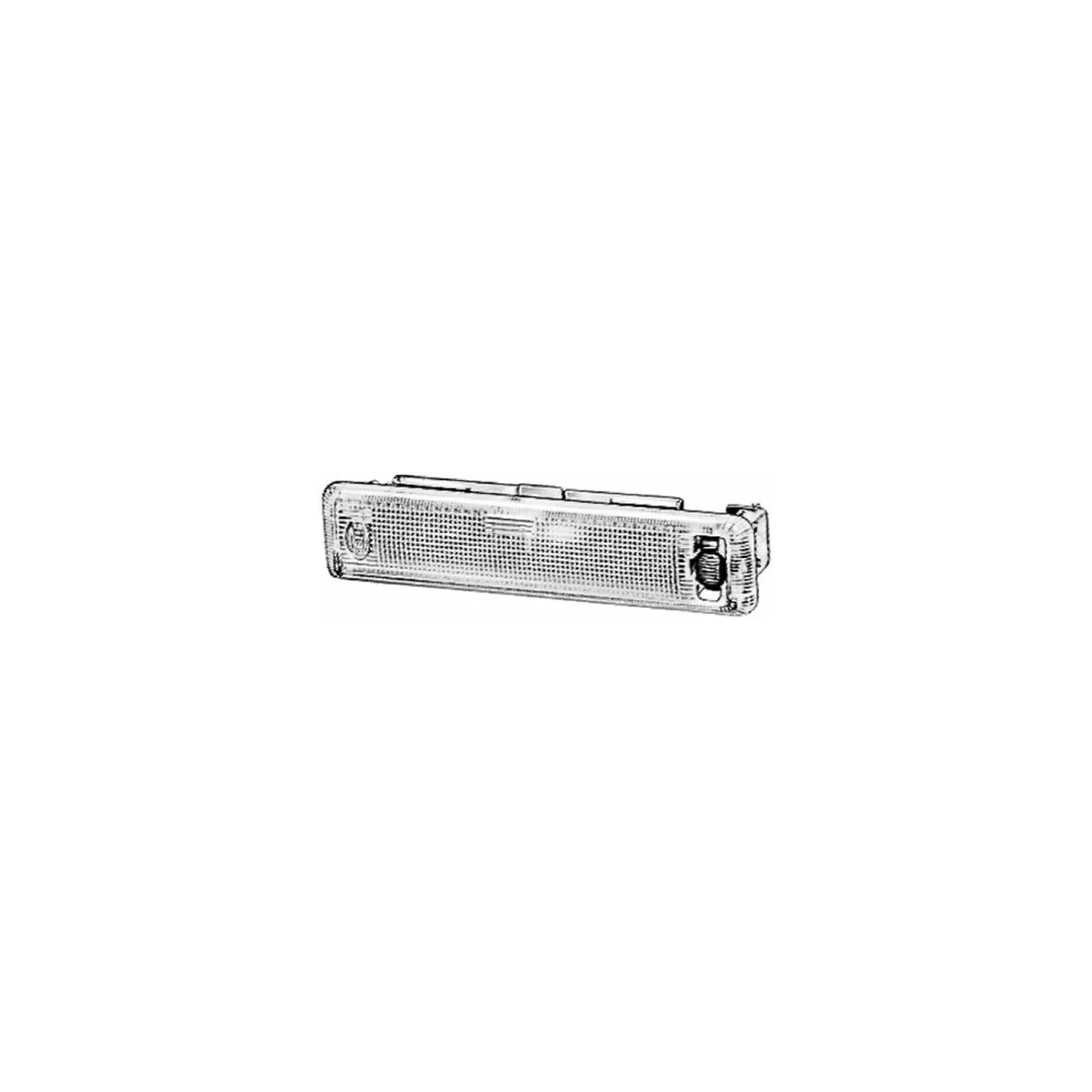 Interior light rectangular, 12/24V, transparent, clamp, 30x30x133mm,   2JA001357037 Hella