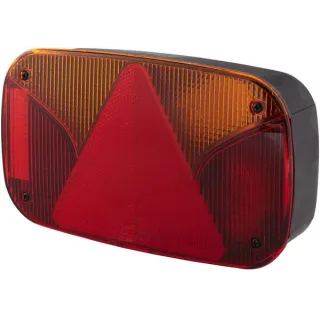 Aizmugurējais lukturis RH taisnstūrveida, 12V, sarkans/dzintars, pieskrūvēts, 244x60x138mm, 5-pin, 2VB998232021 Hella