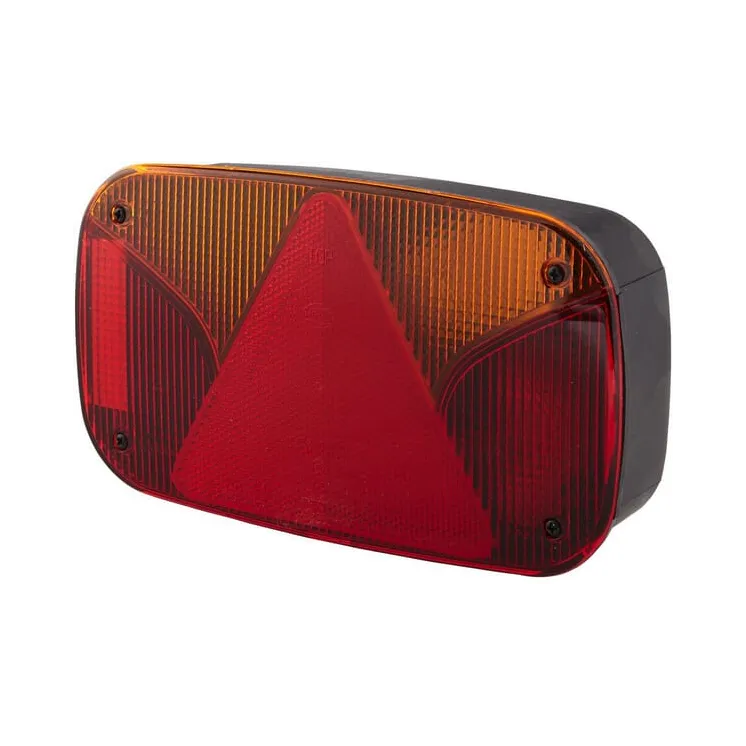 Aizmugurējais lukturis RH taisnstūrveida, 12V, sarkans/dzintars, pieskrūvēts, 244x60x138mm, 5-pin, 2VB998232021 Hella