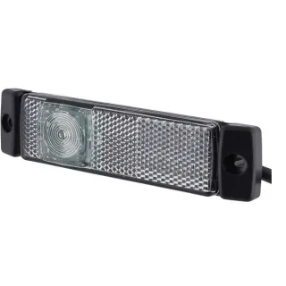 Marker light LED, 1.20W, rectangular, 24V, white, bolt on, 1 LED,   2PG008645961 Hella
