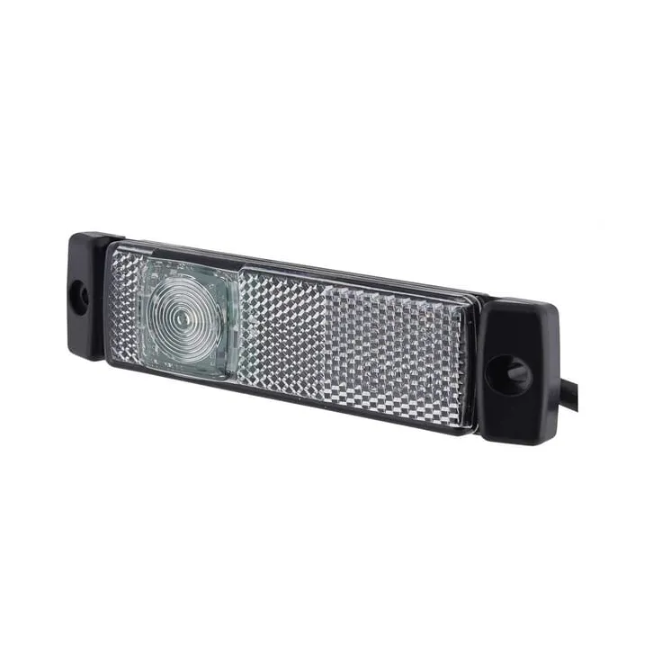 Marker light LED, 1.20W, rectangular, 24V, white, bolt on, 1 LED,   2PG008645961 Hella