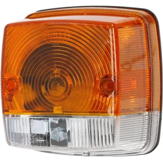 Direction and position light 21W, square, 12V, amber/transparent, bolt on, 84x84mm,   2BE003014251 Hella 3121089R91