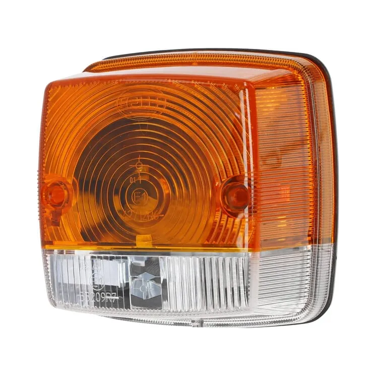 Direction and position light 21W, square, 12V, amber/transparent, bolt on, 84x84mm,   2BE003014251 Hella 3121089R91