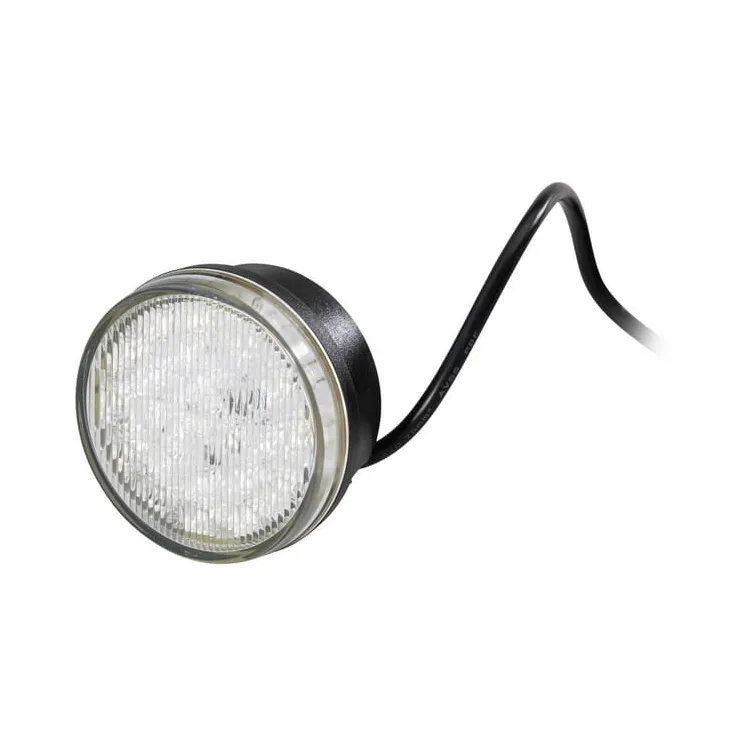 Direction and position light LED, front, round, 12V, yellow/white, bolt on,  83mm, 25 LED's,   2BE980691001 Hella