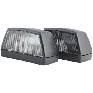 Number plate light 10W, rectangular, 12/24V, white, bolt on, 102x55x56.5mm, Blade terminal,   2KA003389061 Hella