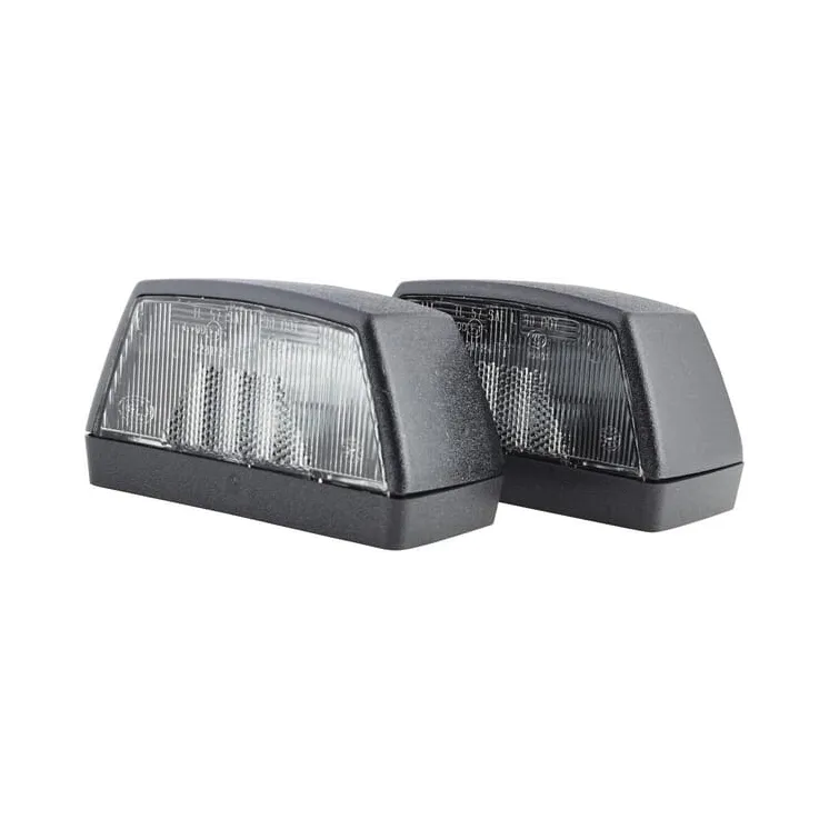 Number plate light 10W, rectangular, 12/24V, white, bolt on, 102x55x56.5mm, Blade terminal,   2KA003389061 Hella