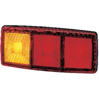 Rear light LH rectangular, 12V, red/orange, bolt on, 344x147mm,   2SD003167011 Hella