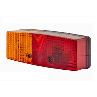 Aizmugurējais lukturis LH taisnstūrveida, 12/24V, sarkans/oranžs, pieskrūvēts, 158x51x64mm, 2SD003184031 Hella TA04930060 TA0493