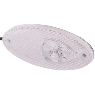 Marker light LED, 0.60W, oval, 24V, transparent, bolt on, 2 LED's,   2PG964295111 Hella