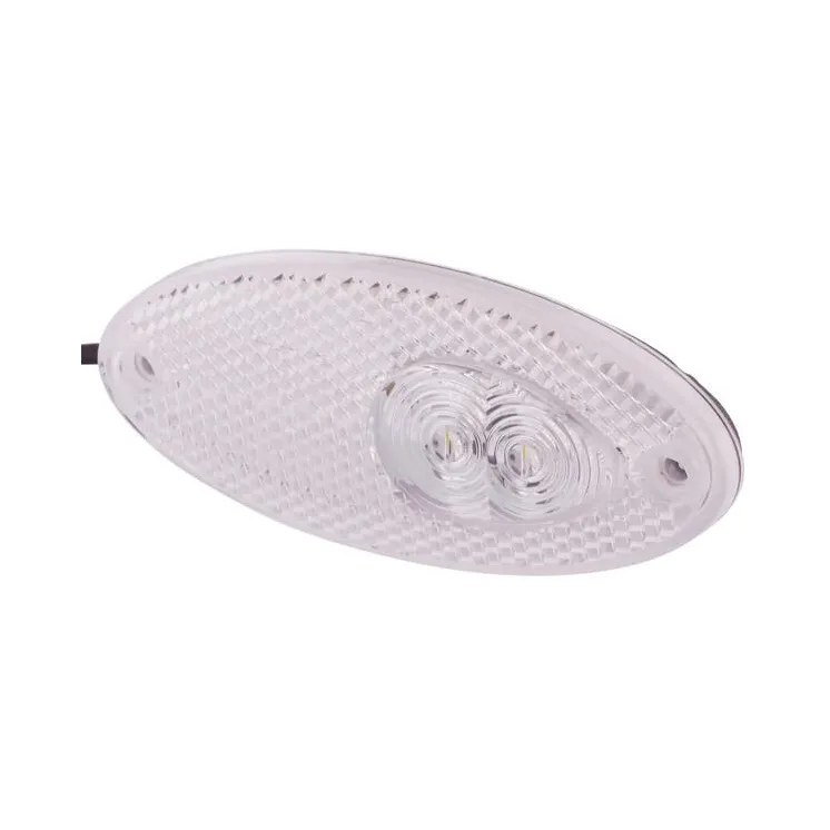 Marker light LED, 0.60W, oval, 24V, transparent, bolt on, 2 LED's,   2PG964295111 Hella
