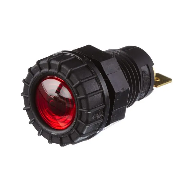 Warning Light, round, 12/24V, red, bolt on, Blade terminal,   2AA008594031 Hella