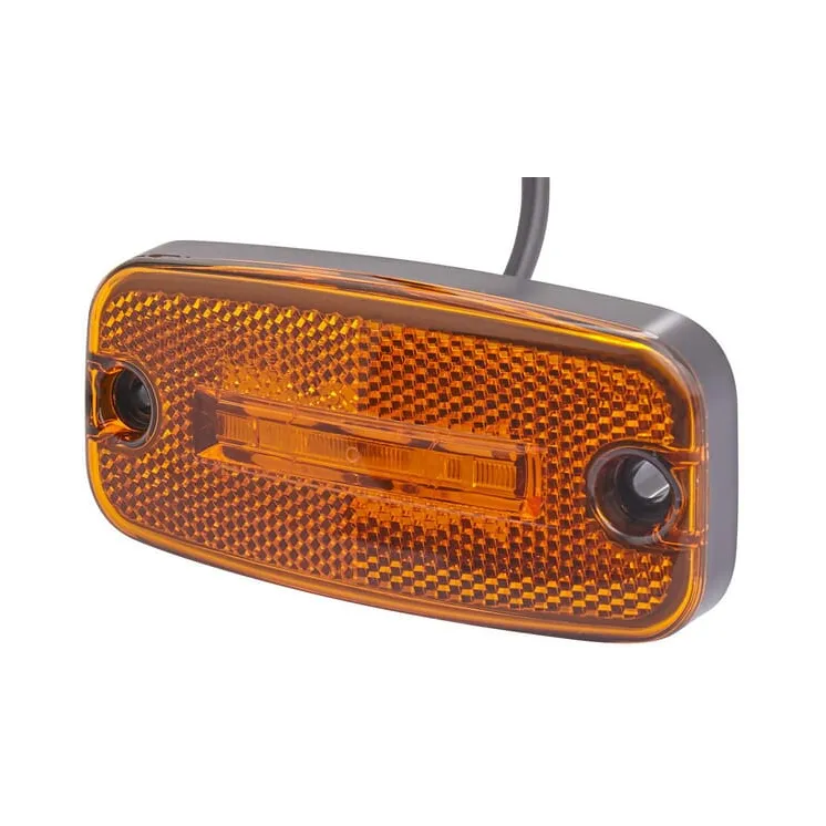 Marker light LED, rectangular, 12V, amber, bolt on, 2 LED's,   2PS345600001 Hella 2PS963639001